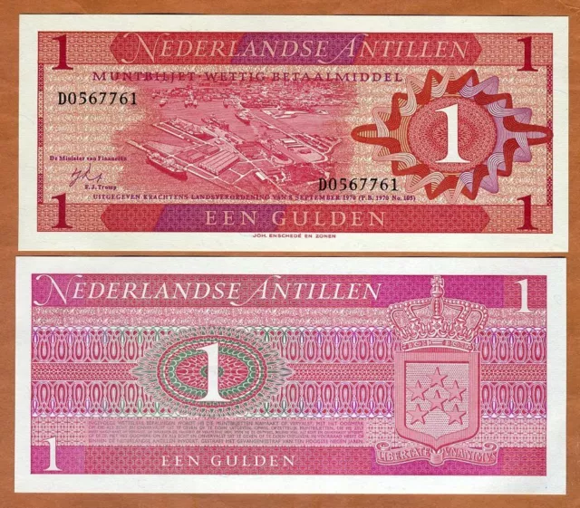 Netherlands Antilles, 1 Gulden, 1970, P-20, UNC