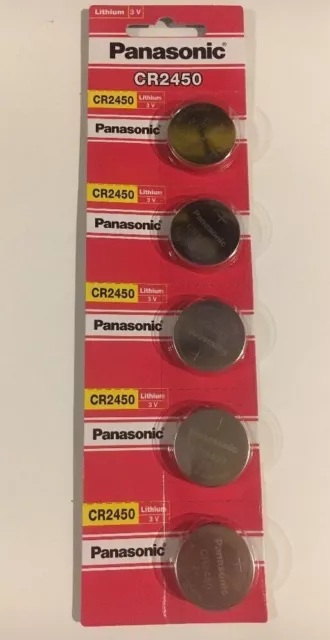 5 X Panasonic Cr2450 3V Batteries Ecr2450 Cr 2450 Exp 2027 Original Packaging