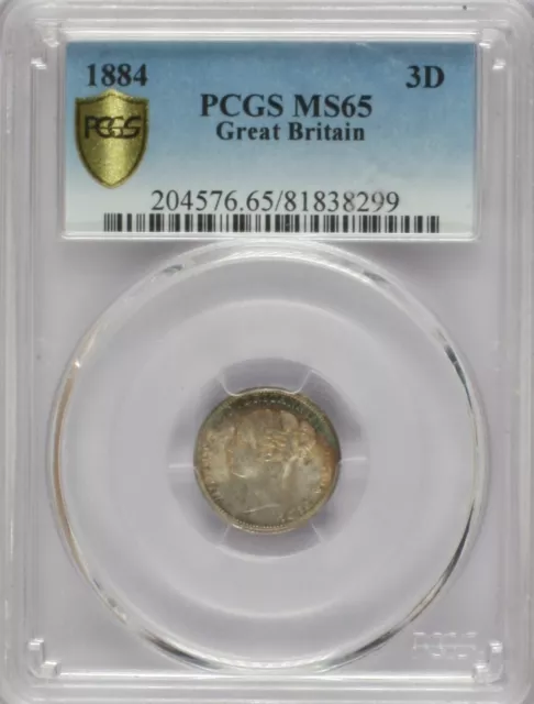 1884 Great Britain 3D PCGS MS65. Free Shipping.