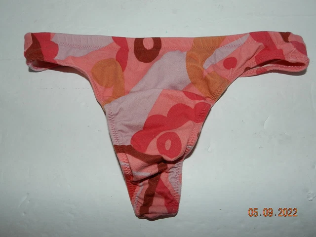 Vintage Victorias Secret silky second skin satin smooth MOD geometric Thong M