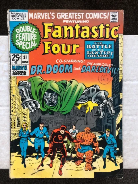 Marvels Greatest Comics 31 (1971) Fantastic Four 39,40 reprint. Daredevil app