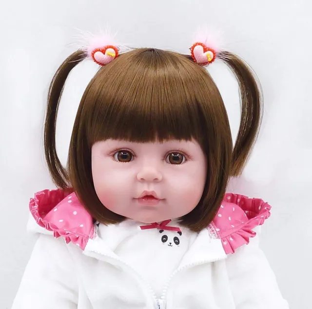 Handmade 19" Lifelike Reborn Dolls Baby Girl Soft Silicone Vinyl Newborn Doll UK 2