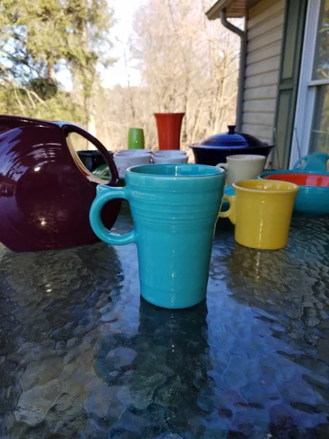 LATTE MUG CUP turquoise blue FIESTA WARE new