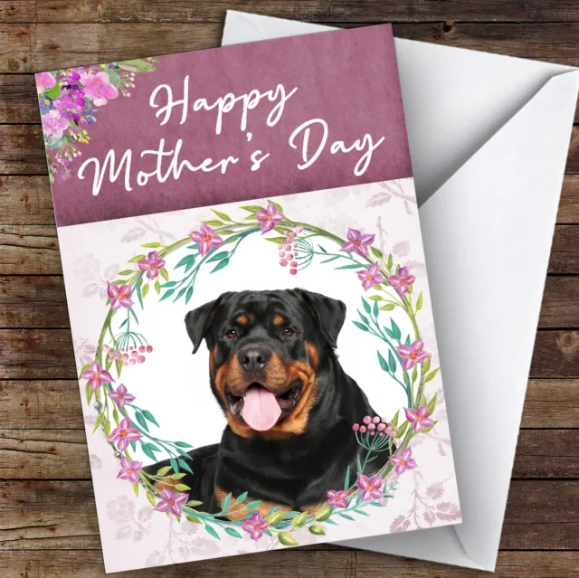 Rottweiler Dog Traditional Animal Personalised Mother's Day Card