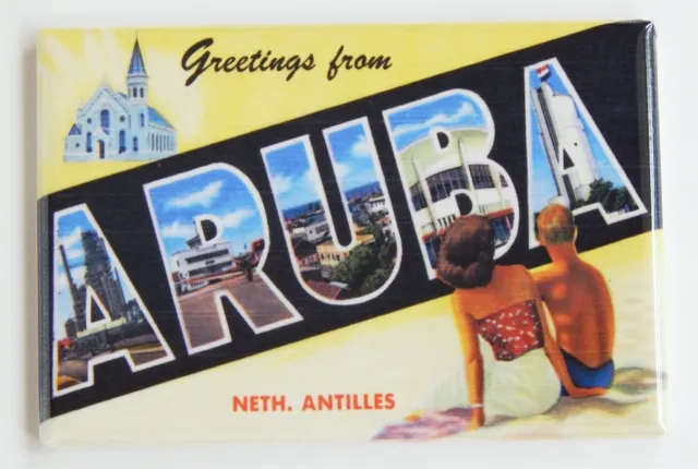 Greetings from Aruba FRIDGE MAGNET travel souvenir