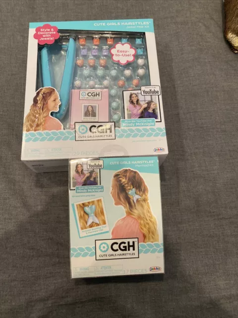 CGH Cute Girls Hairstyles Braid Extensions and Beads Crochet Hair Kit NEW
