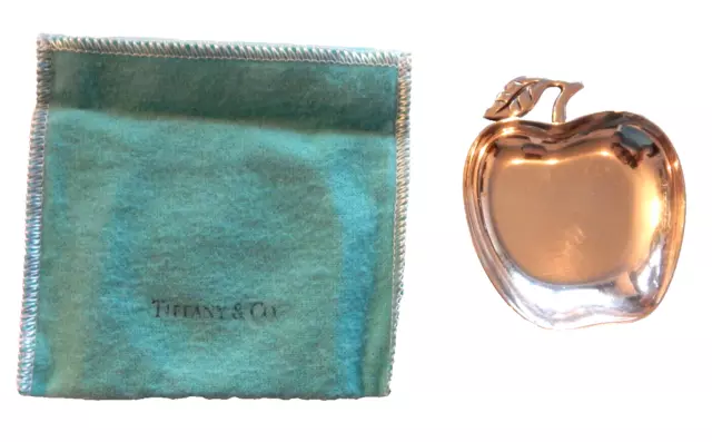 Tiffany & Co. Sterling Silver Apple Nut Pill Dish Pin Tray With Original Bag