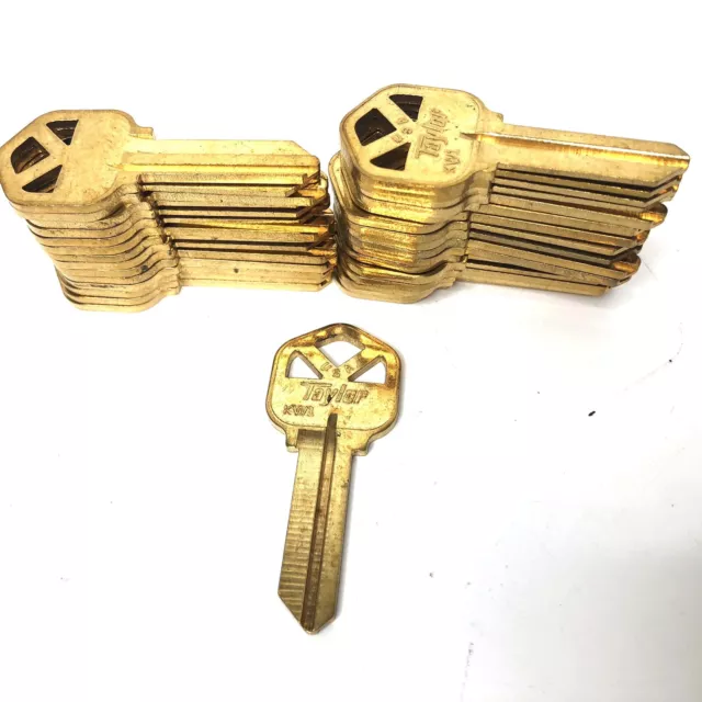 Brass Key Blanks Taylor KW1 for Kwikset Made in USA (Lot of 31)