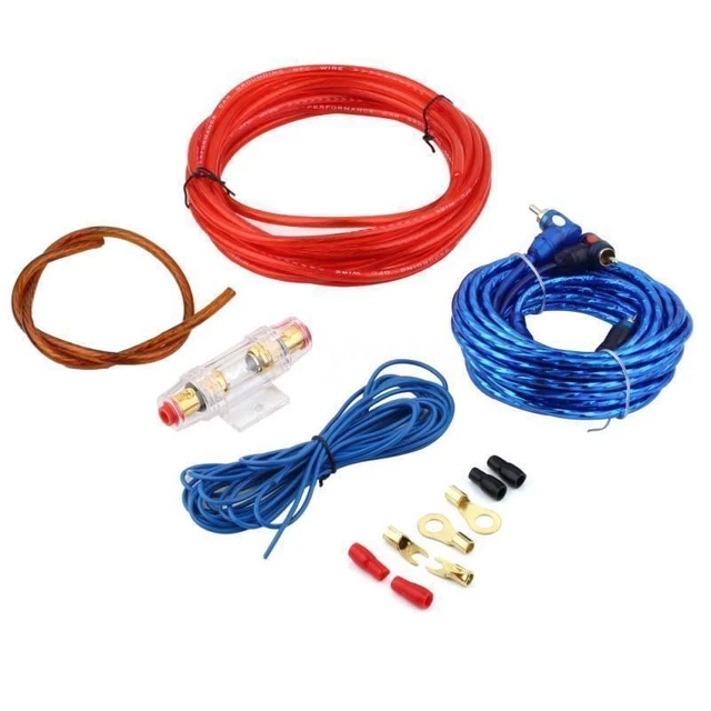 Kit Câblage Ampli Voiture 10 AWG 1000W - Câble D'alimentation 5m Pour Installation Audio Puissante