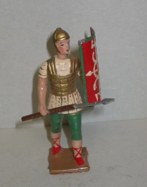 Cbg Mignot Anciens Lot De 7 Legionnaires+1 Chef Romains En Plomb 54mm