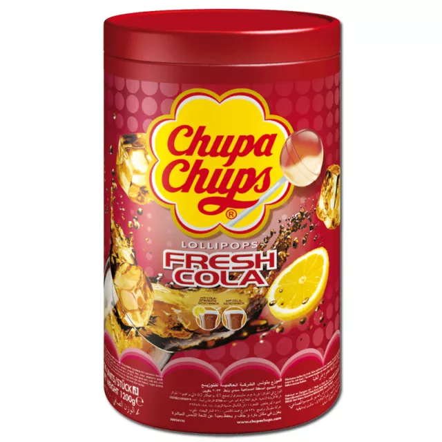 (13,04€/1kg) Chupa Chups Cola-Lutscher, Fresh Cola, Lolly 100 Stück