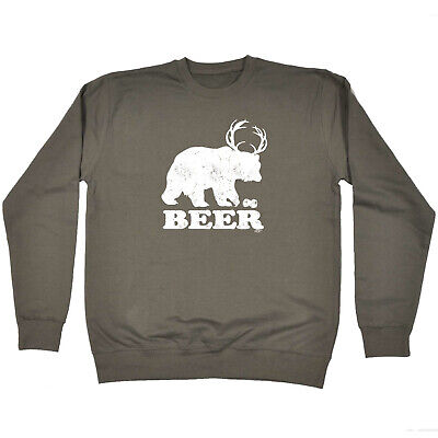 Beer Bear Deer - Mens Womens Novelty Funny Top Sweatshirts Jumper Sweatshirt