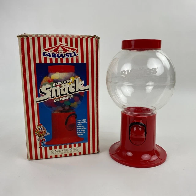 Vintage Carousel Executive Snack Dispenser Machine Red Plastic 1987 9" Tall