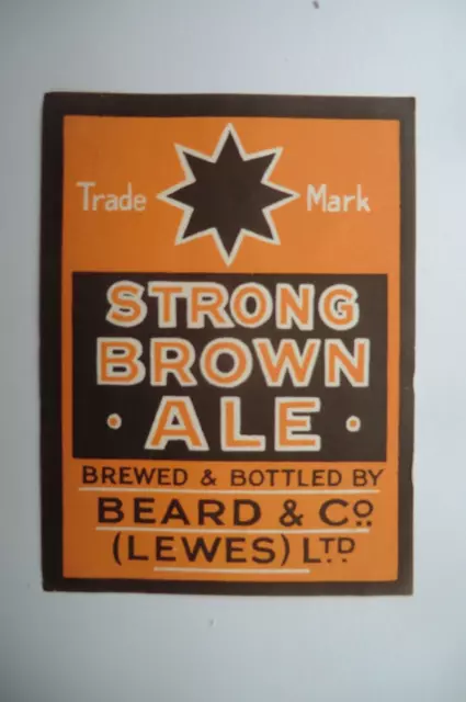 Mint Beard Lewes Strong Brown Ale Brewery Beer Bottle Label