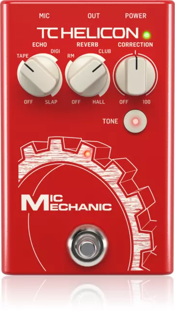 TC-Helicon MIC MECHANIC 2 Efectos vocales ultra simples alimentados por batería Stompbox