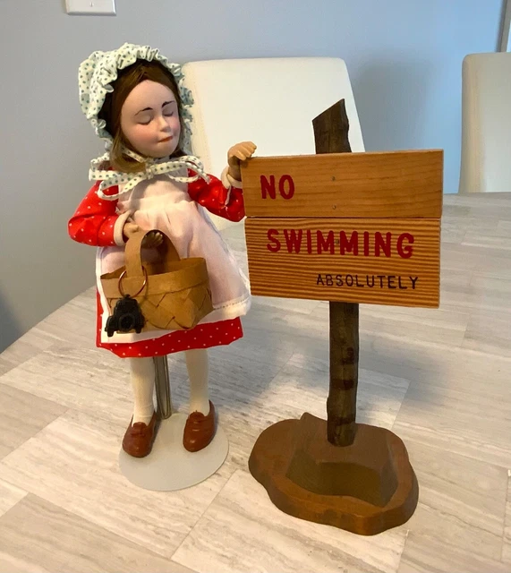 “ANNE” NO SWIMMING SIGN NORMAN ROCKWELL Doll Made in W GERMANY Mary Moline #3774