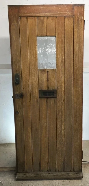 Solid Oak Front Door Antique Old Period Wood Reclaimed Cottage Brass Hardwood