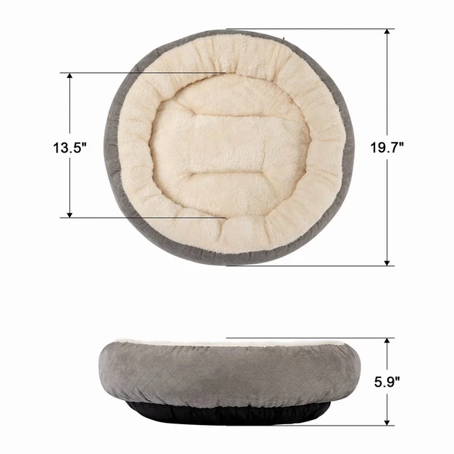 Dog Bed Donut Soft Round Plush Cat Beds For Calming Pet Anti Anxiety Washable 2