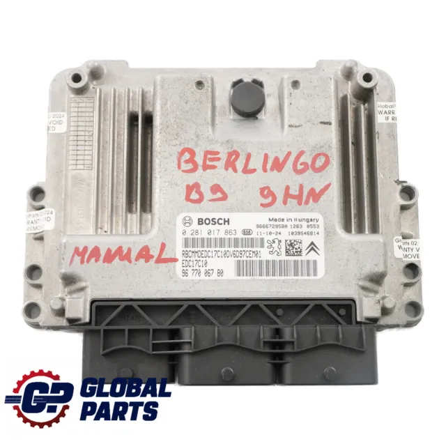 Citroen Berlingo B9 1.6 HDI 9HN Centralina Motore EDC 9677006780 Manuale