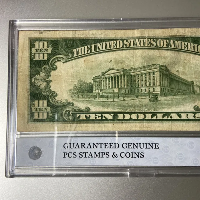 1934 A Series Ten Dollar Silver Certificate Yellow Seal Note 4
