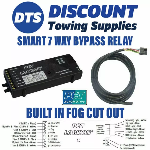 Universal 7 Way Bypass Relay PCT ZR2500 Towing Interface Inc Fog Cut Out