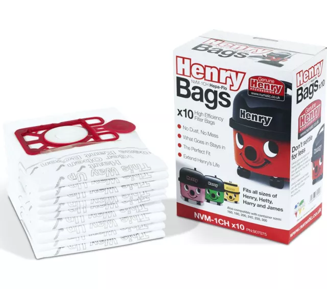 Henry Hoover Bags Hepaflo NVM-1CH 907075 Numatic Hetty James Harry