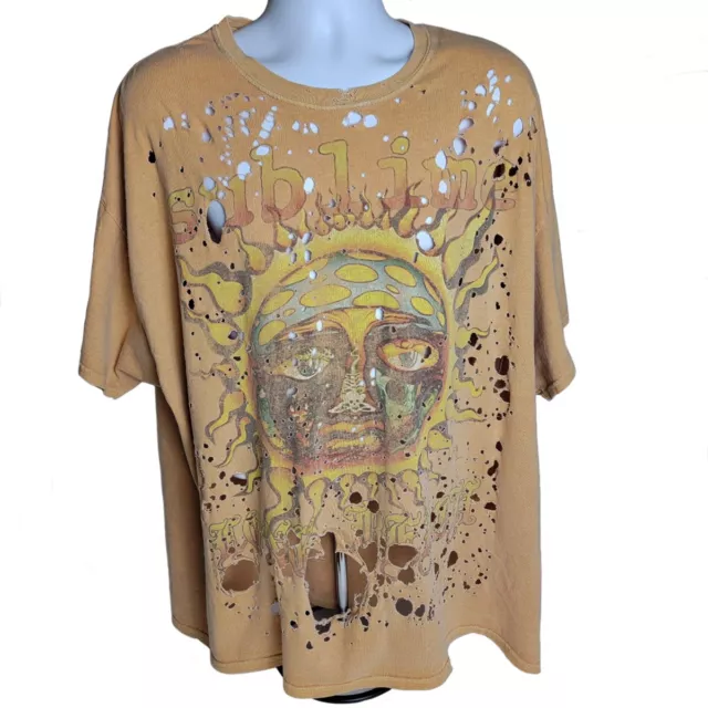 Urban Outfitters Sublime Oversized T-Shirt L/XL Orange Distressed