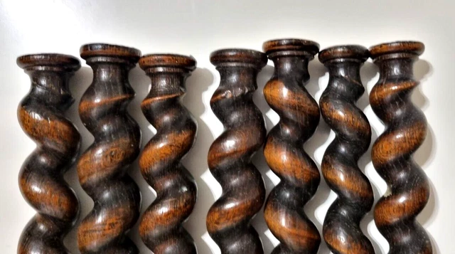 7 Barley twist turned spindle Column Antique french oak architectural salvage 12