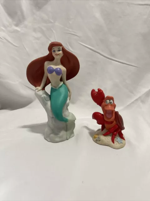 Little Mermaid Princess Ariel and Sebastian Walt Disney Ceramic Figurine