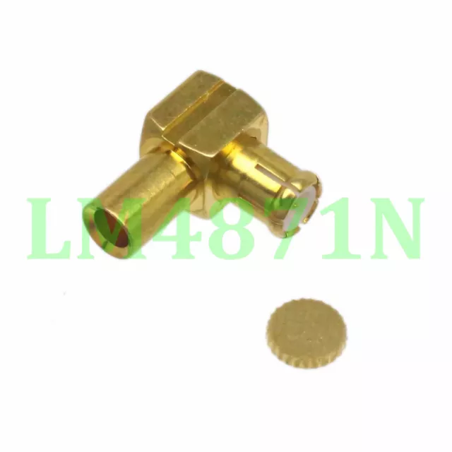 Connector MCX male plug right angle solder RG405 0.086" Semi-rigid cable sensor