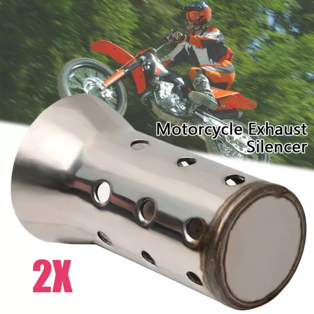 2X Universal 51mm Motorcycle Exhaust Pipe Can Muffler Baffle Removable Silencer