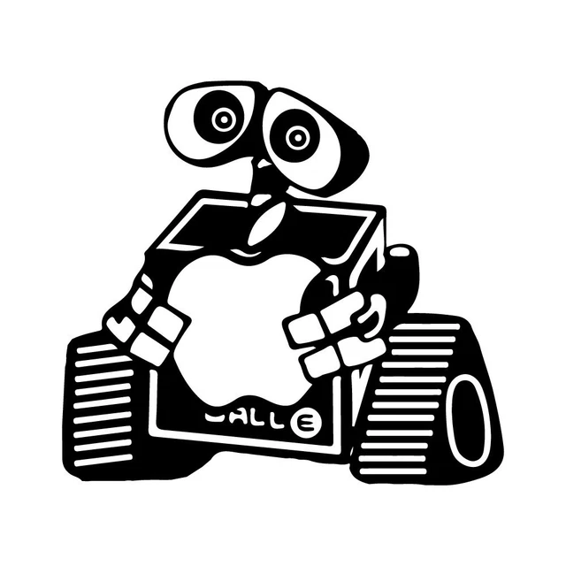 3.9& APPLE WALLE Vinyl Decal Sticker Car Window Laptop Macbook Disney