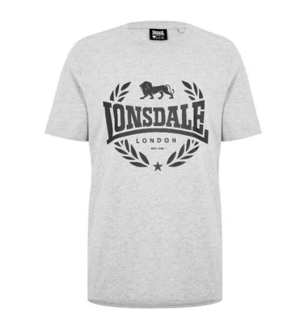 Lonsdale Herren Box Logo Shirt T-Shirt Gr. S XXL XXXL XXXXL 2XL 3XL 4XL Grau neu