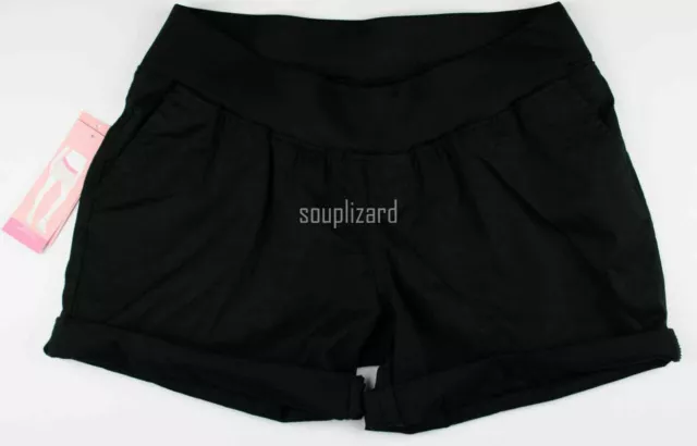 New Maternity Shorts Black Women's Cotton Liz Lange NWT Size Small 3