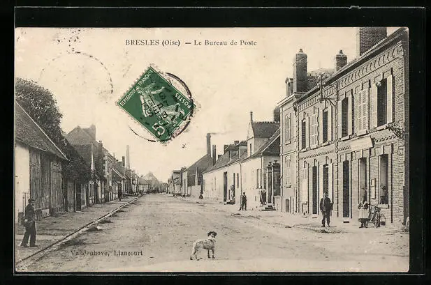 CPA Bresles, Le Bureau de Poste 1908