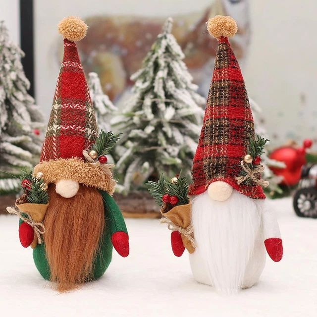 Ramo adornos Navidad enano muñeca sin rostro decoraciones navideñas