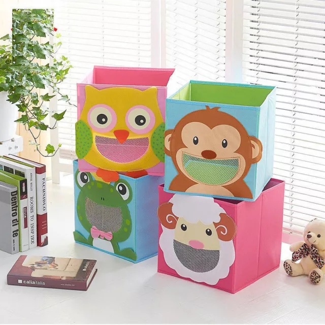 Foldable Folding Kids Storage Cube Storage Box Bookcase Cube Toy Organiser