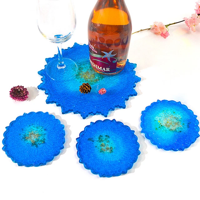 Mandala Round Shape Coaster Resin Silicone Mold Casting Molds For Tray Jewe'SB