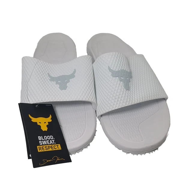 UNDER ARMOUR UA Project Rock Brahma Bull Slides Sandals 3025237-101 