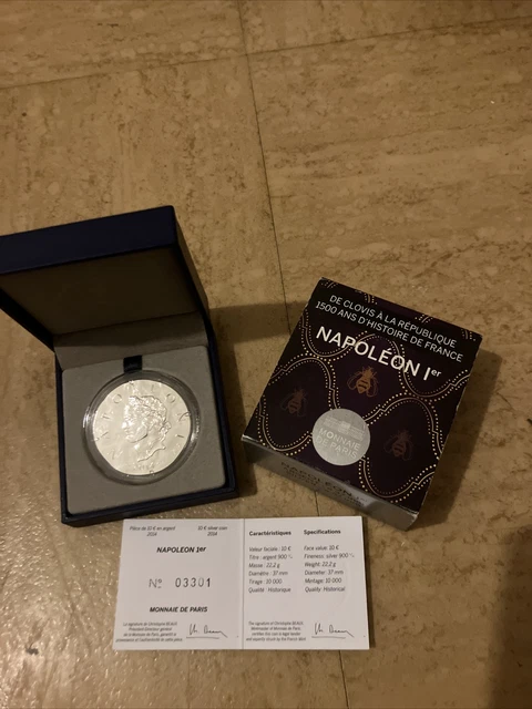 pièces de monnaie argent dix euros 2014 Napoléon Ier