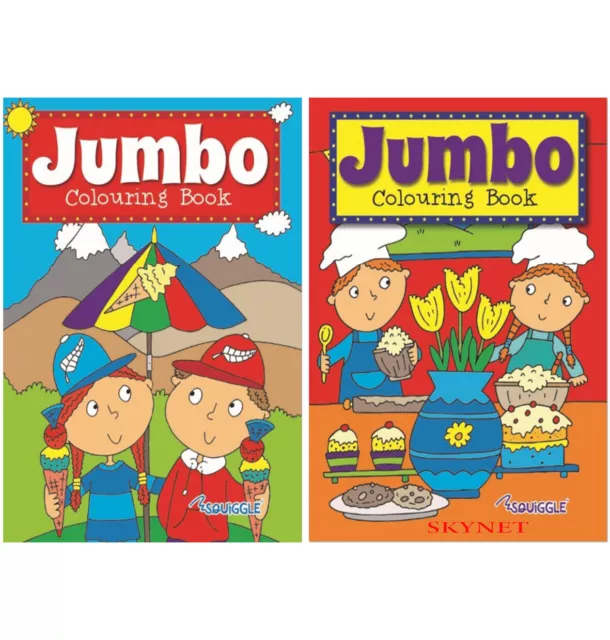 2 x A4 JUMBO CHILDREN'S KIDS COLOURING BOOKS Book Learning over 140 Pages