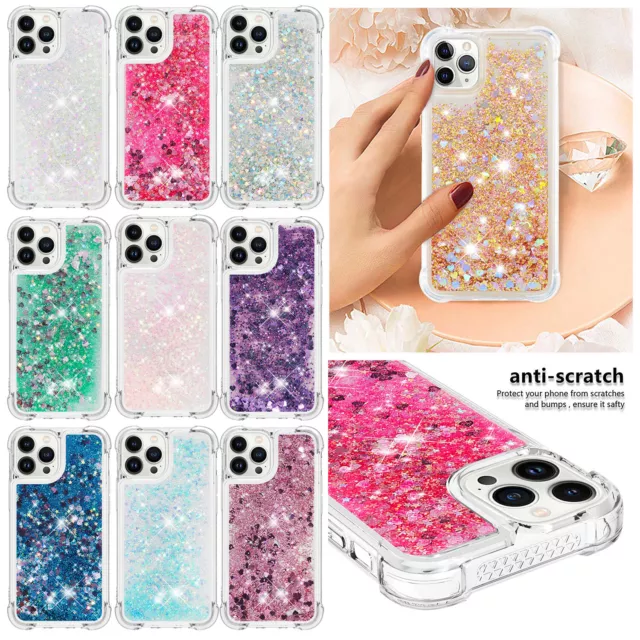 Bling Moving Liquid Glitter Phone Case Cover For iPhone 14 13 Pro Max 11 12 X 15
