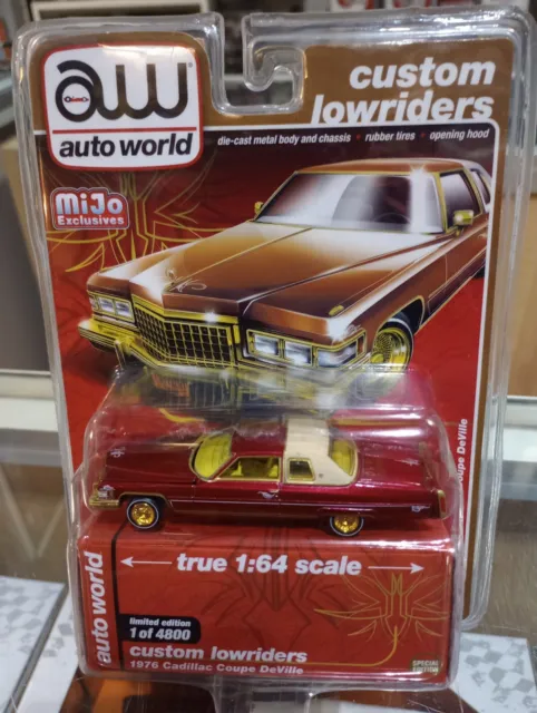 Auto World Custom Lowriders 1/64 Scale 1976 Cadillac Coupe Deville Chase Mijo.