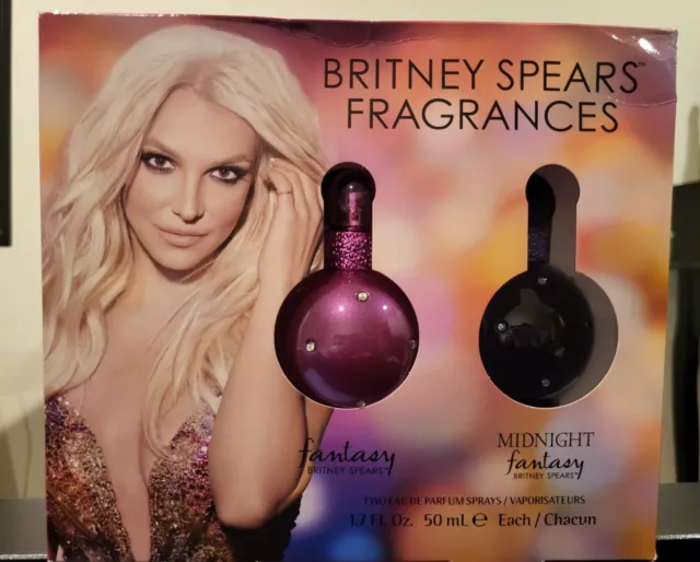 Britney Spears Perfume Fragrance Gift Set - 50ml Fantasy & 50ml Midnight Fantasy