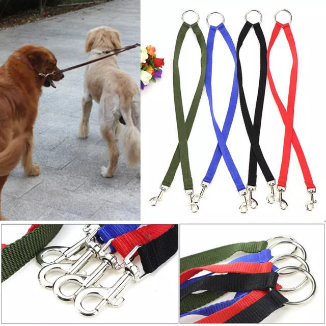 Laisse De Marche En Nylon Pour Chien Double Coupleur Multiple Solide 2 Voies R