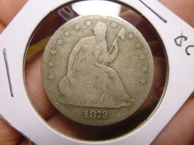 1872-CC Seated Liberty Half Dollar 50C Carson City