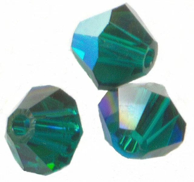 site parisien  20 PERLES TOUPIES SWAROVSKI  5mm   EMERALD AB