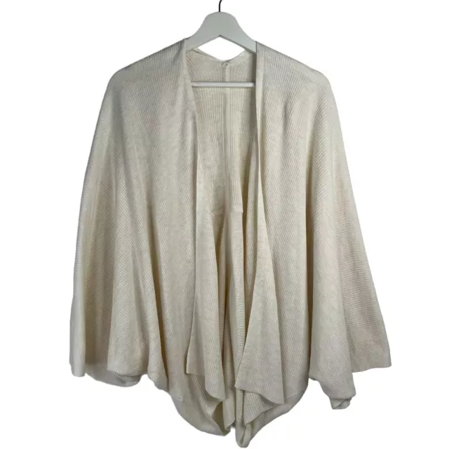 Lululemon Size S / M Cashlu Knit Textured Wrap Cardigan Sweater White Oversized