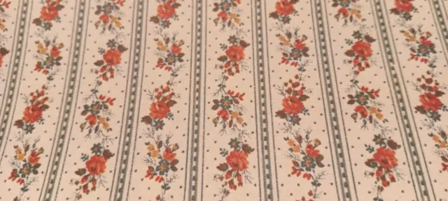 Vtg. Dollhouse Wallpaper Concord Mills 2 Sheets 1:12 Victorian Flower Tea Rose