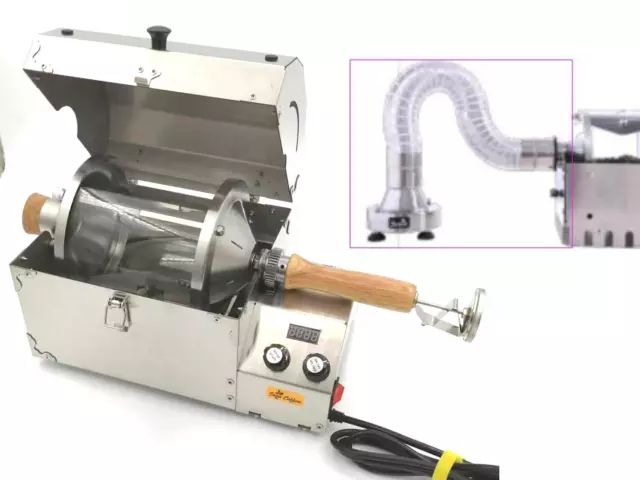 Electric Coffee Roaster, Roasting Machine, See-through DRUM* + Chaff DRAWER